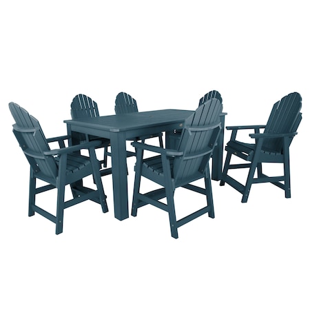 Highwood Usa Hamilton 7pc Rectangular Counter Height Outdoor Patio Furniture Dining Set 72 x 42 AD-ST7HM2CO4BA-NBE